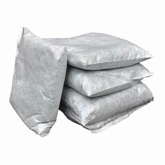 Spilfyter Sorbent Pillow, 10 gal, 10 in x 10 in, Universal, Gray, 20 PK G-61