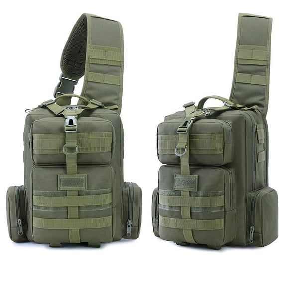 Tactical Army Fan Satchel Wild Fishing Cycling Sports Backpack,Khaki