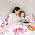 thumbnail image 5 of jejeloiu Cute Cartoon Ghost Full Size Comforter Sets,Halloween Pumpkin Spider Bedding Comforter Set,Pink Bowtie Bowknot Bedding Sets For Teens Girl,Super Cozy Room Decor Reversible,3pcs, 5 of 8