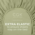 thumbnail image 5 of CGK Linens Hotel Luxury Single Fitted Sheet Only - Queen Size Wrinkle-Resistant Bottom Sheet, Fits Mattress Up To 16", Sage Green, 5 of 6