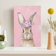 thumbnail image 3 of WFSposter Pink Easter Bunny Rabbit Canvas Wall Art Print, Easter Decor Bunny Nursery Girl Room Decor, Flower Animal Nursery Decor, Rabbit Wall Art for Nursery Girls Room Bedroom Kid's Room 11x14In, 3 of 7