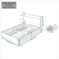 thumbnail image 2 of Panana Full/Queen Size Bed Frame with 4 Storage Drawers and Headboard, 2 Tier Shelves Headboard Storage, with Slats, Noise Free, No Box Spring Needed (Vintage Brown and Grey, Queen), 2 of 9