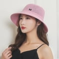 thumbnail image 3 of Shenmeida Women Bucket Hat Hollow Out Bucket Hat Braided Letter Decor Cap Summer Packable Sun Cap for Women, 3 of 3