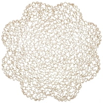 Golden Iron Mesh Snack Plate for Storage Use with Strong Durability and Stylish Irregular Pattern