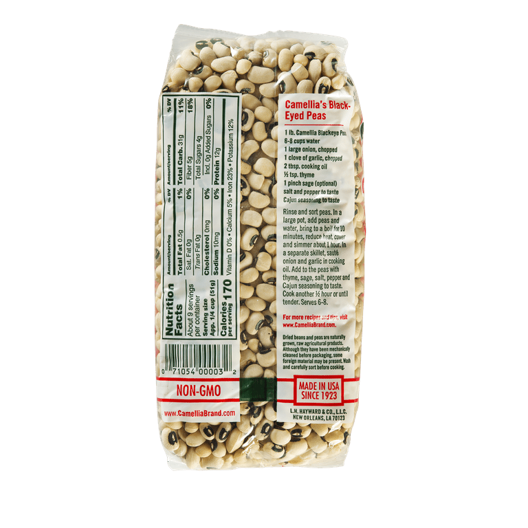 Camellia Black-eyed Peas, 1 lb Dry Bag, Single Pack