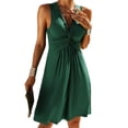 thumbnail image 2 of Sleeveless V-Neck Cross Knot Slim Fit A-Line Casual Dress, 2 of 5