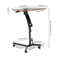thumbnail image 7 of Seville Classics Height Adjustable Sitting Mobile Laptop Desk Cart Ergonomic Table, Flat，Walnut, 7 of 7