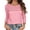 Pink, variant on Spring Fall Long Sleeved Women Crew Neck Lace Hollow Out Shirt Tops