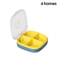thumbnail image 3 of Caja de pastillas Contenedores de viaje portátiles Tablet Almacenamiento Dispensador Diseño de diseño Sello en forma de U Groove con tapa clara para viajes Células azules oscuras Inevent HA028202-03, 3 of 7