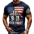 thumbnail image 5 of Xneal 911 25th Anniversary T-Shirt Never Forget 911 Casual Short Sleeve Print Navy Shirts for Men Size 2XL, 5 of 5