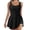 Black, variant on Daznico Women Plus Size Swimsuits Two Piece Bathing Blouson Tankini Tops with Swim Shorts Athletic Swimwear,S
