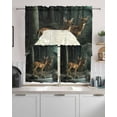 thumbnail image 2 of Forest Deer Kitchen Curtains Sets 24 Inch Length with Valance, Farmhouse River Vintage Elk Swag Valances and Tiers Curtain Set Drapes Swag Curtains for Living Room, Bathroom, Bedroom, Cafe, 2 of 6