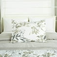 thumbnail image 4 of Chezmoi Collection Lily 7-Piece Floral Botanical Comforter Set King, Floral Embroidery Multicolor Taupe-Green Gray White Botanical Leaves Printed Microfiber Lightweight Bedding Set, 4 of 9