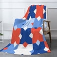 thumbnail image 3 of XMXT Flannel Warm Throw Blanket, Abstract Americana Geometric Bedroom Decor Blankets for Bed Couch Living Room, 50 x 70 inches, 3 of 9
