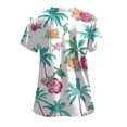 thumbnail image 5 of COMVALUE Scrub Tops Women Short Sleeve Plus Size V Neck Fun Printed Scrubs Top Medical Nursing Uniforms with Pockets (White, S), 5 of 9
