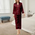 thumbnail image 2 of Gibobby Conjunto pijama mujer invierno Pijamas para mujer, conjunto de pijamas para mujer, pijamas de talla grande para mujer, tirantes de encaje para mujer(Vino,G), 2 of 4