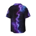thumbnail image 4 of Goofa Purple And Blue Nebula Printed Men's Casual Short-sleeved Shirt,Lightweight Breathable Button-down,Summer Casual men's top,Versatile Fashion shirt-Medium, 4 of 7