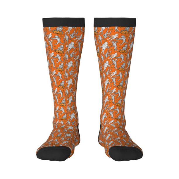 Balery Halloween Mummy Calcetines novedosos Calcetines deportivos Calcetines hasta la rodilla Calcetines de algodón Calcetines originales y geniales