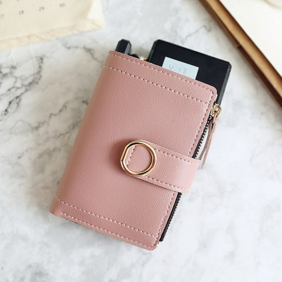 SMihono wallet woman and Card Holder Women Short Style Fashion Pure Color Lovely Coin Purse Card Wallet Holder Bag
