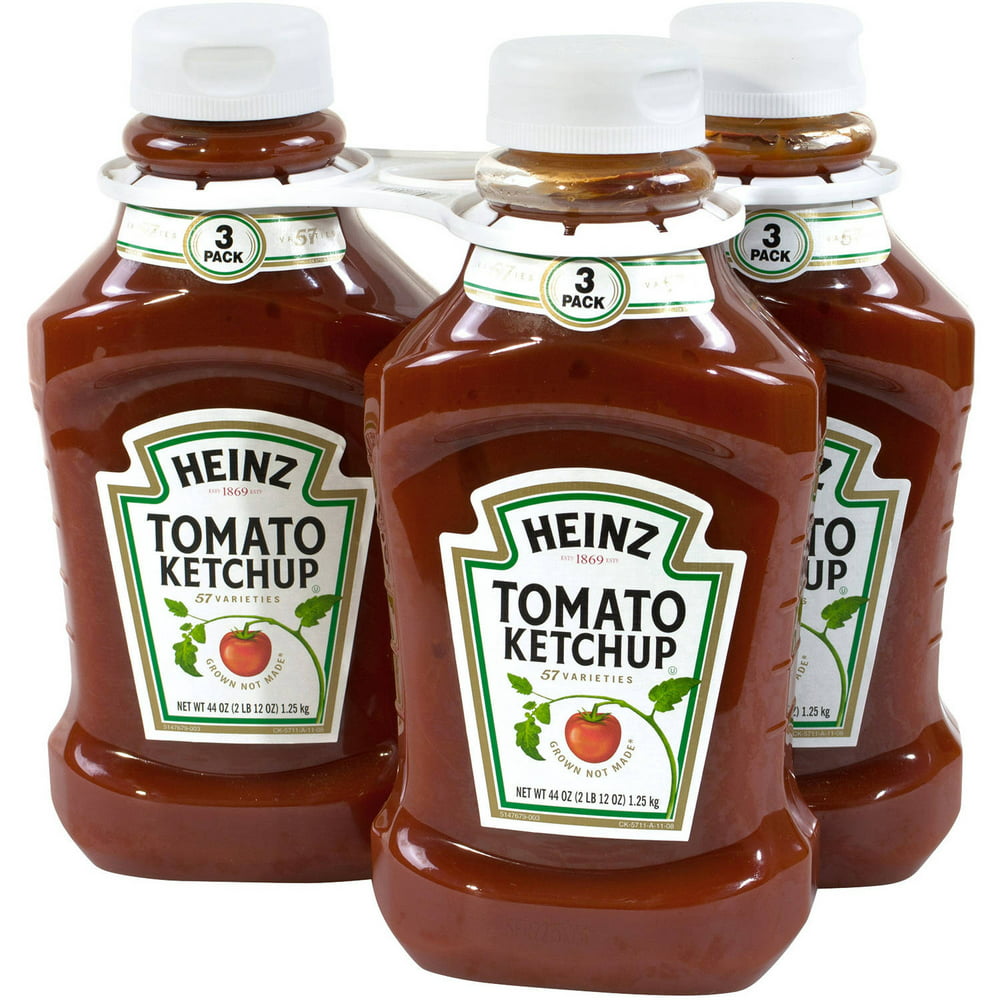 Heinz Tomato Ketchup Bottle, 44 oz, Pack of 3, 132 oz
