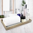 thumbnail image 6 of Aluminum Embossed Wooden Vanity Tray for Luxurious bath countertop, Holder for Hand Towel, Watch, Makeup Brush, Reading Glass, Perfume, Jewelry, Perfect For Kitchen Counters, Bathrooms, Silver, 6 of 6