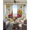 thumbnail image 6 of Yellow Sunflowers Blackout Curtains for Bedroom Living Room Darkening Curtains 84 Inch Length 2 Panels Set Spring Red Car Vintage Farmhouse Window Curtain Window Treatment Grommet Drapes 52"x84", 6 of 9
