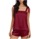 thumbnail image 1 of Fuera Del Hombro Tops para las Mujeres Manga Larga Casual sin Mangas Vendaje Sólido Y la Cintura Elástica Pantalones Cortos Conjuntos para el Verano, 1 of 6