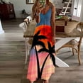 thumbnail image 2 of Summer Saving Wycnly Summer Dresses for Women Beach Vacation Swing Sapghetti Strap Hawaiian Maxi Dresses 2024 Short Sleeve V-Neck Coconut Tree Print Long Formal Dress Yellow s, 2 of 5