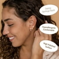 thumbnail image 2 of DORANA 3 Pairs 18K Gold Plated Stud Earrings for Women CZ Stacks Hypoallergenic S925 Sterling Silver Post Earring Set Hoop Earrings Birthday Graduation Mothers Day Jewelry Gifts Teen Her Wife Mom, 2 of 6