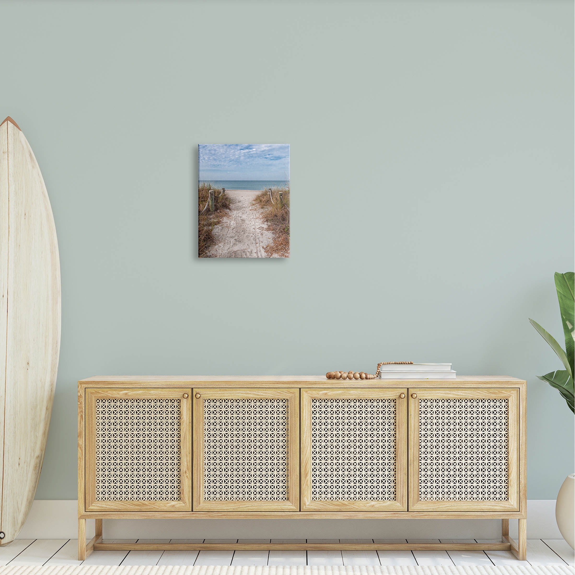 Stupell Industries Sandy Ocean Boardwalk Summer Horizon Photograph Gallery Wrapped Canvas Print Wall Art, Design by Mary Lou Photography