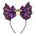 thumbnail image 1 of A Miaow Diadema de decoración de Halloween con orejas de ratón negras, diadema de mariposa MM, aro para el pelo, parque de Halloween, mujeres, adultos, disfraz, sesión de fotos (alas de murciélago neg, 1 of 5