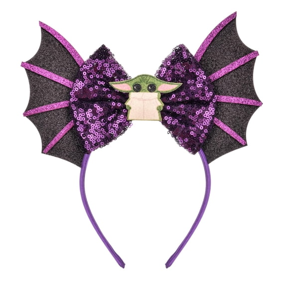 A Miaow Diadema de decoración de Halloween con orejas de ratón negras, diadema de mariposa MM, aro para el pelo, parque de Halloween, mujeres, adultos, disfraz, sesión de fotos (alas de murciélago neg