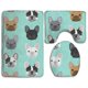 thumbnail image 1 of ABPHQTO Bulldog Francés Sweet Dog Cachorros Cachorros Perro Juego de alfombras de baño de 3 piezas Alfombra de baño Alfombra de contorno y tapa de inodoro ABPHQTO Cont-CHAPPLE-36806, 1 of 2