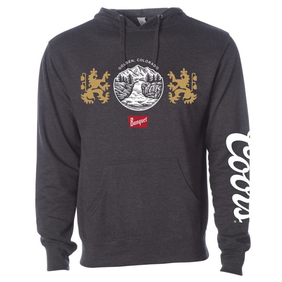 Coors 49808-L Coors Beer Banquet Waterfalls Dark Grey Hoodie - Large