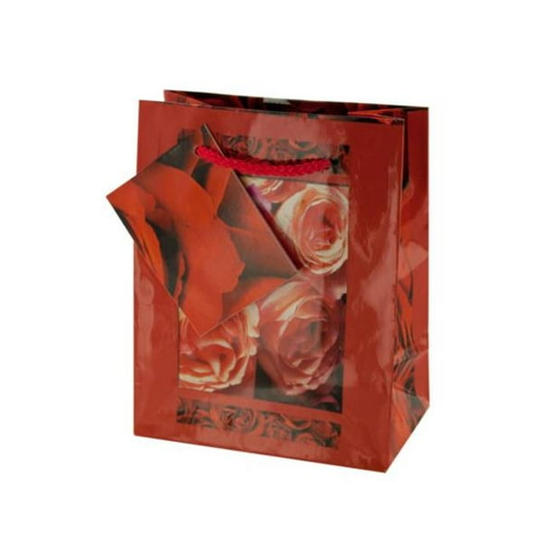 Kole Imports GB021-36 Petit Sac Cadeau Rose Rouge - Pack de 36