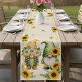 thumbnail image 4 of Sunflowers Gnomes Table Runner 90 Inches, Eucalyptus Spring Linen Texture Bed Runner Dresser Scarves Tabletop for Indoor Outdoor Parties/Ceremony/Banquet, 13" x 90", 4 of 9