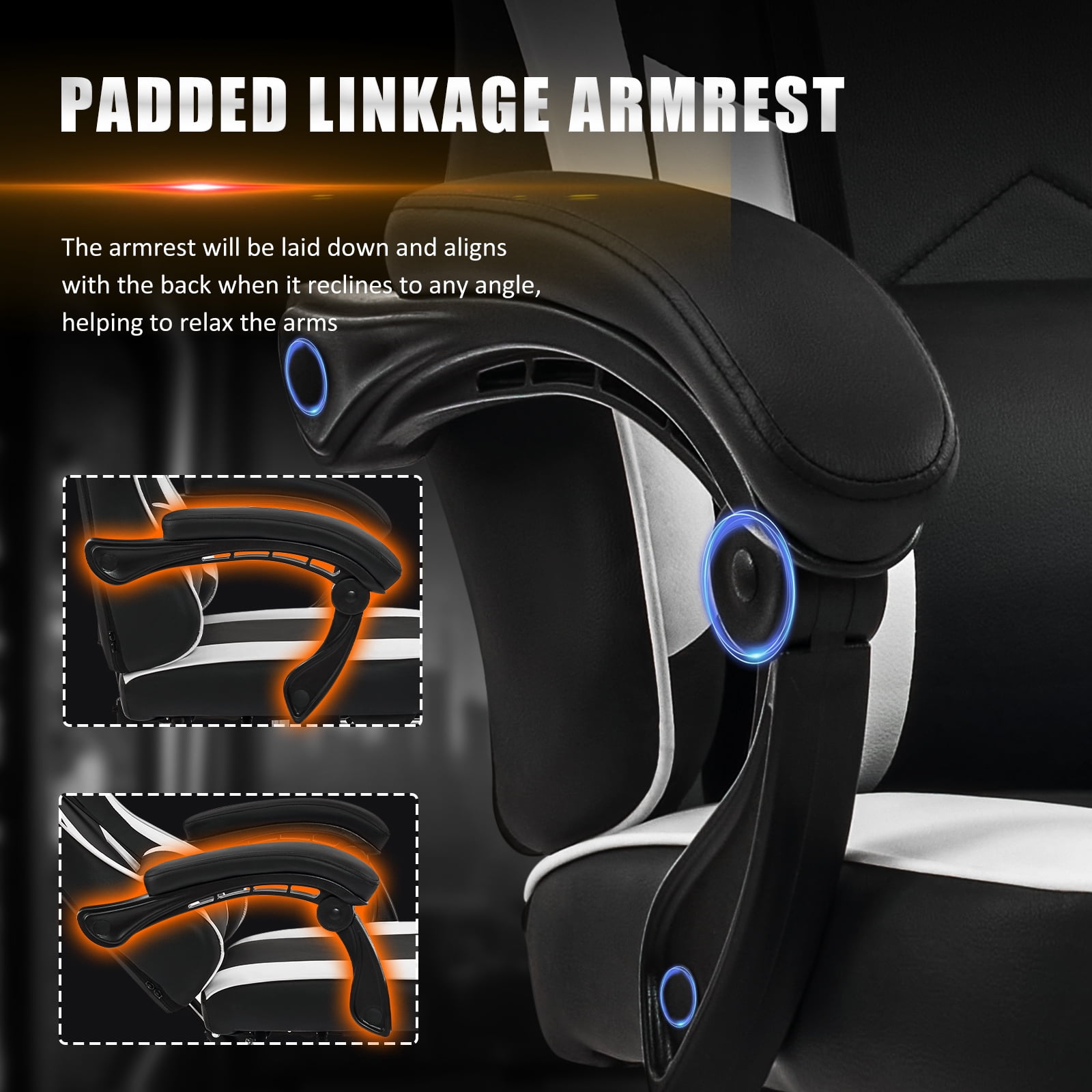 Gaming Chair, Video Game Chair with Headrest and Lumbar Support,High Back Ergonomic Computer Chair with Footrest,Swivel Desk Office Chair, Black