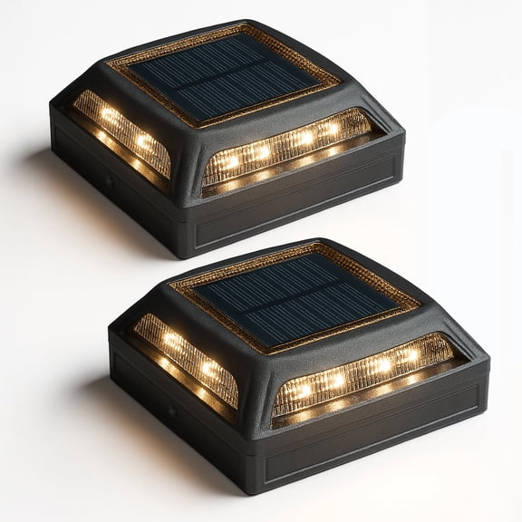 Classy Caps Muskoka Solar Post/Path/Dock Light - Fits 3.5"x3.5" and 4"x4" Posts - Black Aluminum (2 Pack)