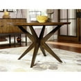 thumbnail image 3 of Maklaine Contemporary Hazelnut Round Pedestal Table in Hazelnut Brown Color Wood, 3 of 6