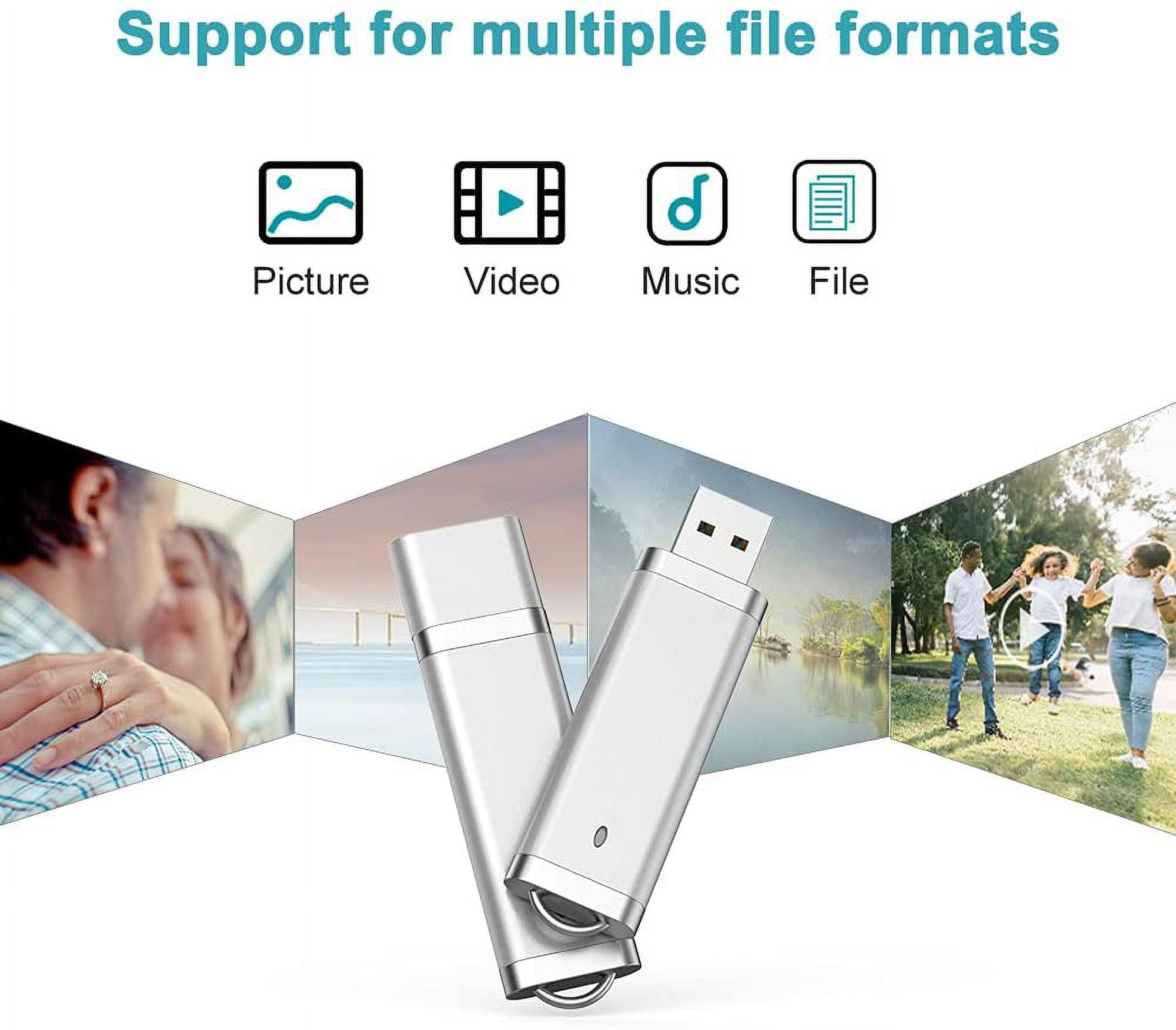 Flash Drive 10 Pack 64GB USB Flash Drive Thumb Drive Jump Drive Pen Drive Memory Stick 10 Pack White