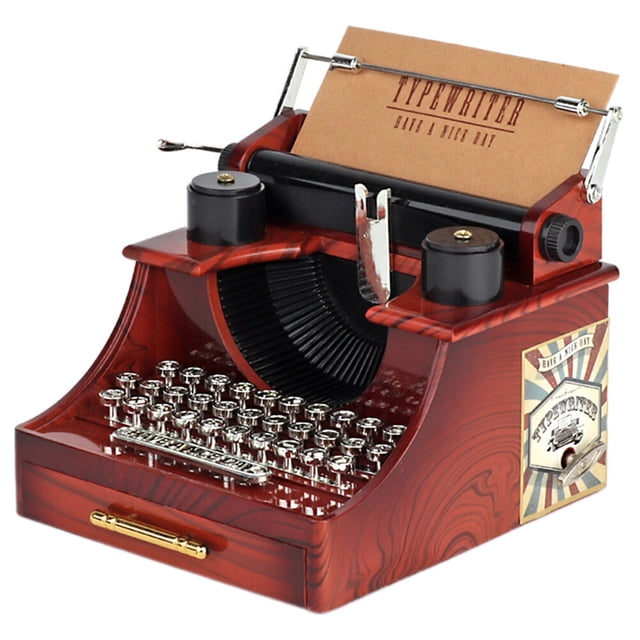 KAKOWELY 1Pc Creative Typewriter Shape Music Box Retro Musical Box Ornament Box Gift,5.31"X5.71"X4.33"