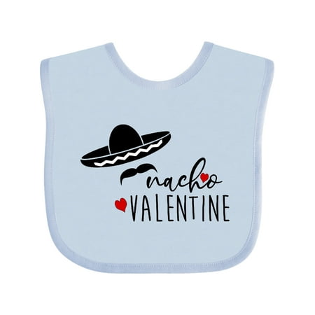 

Inktastic Funny Nacho Valentine Sombrero Hat Mustache and Hearts Gift Baby Boy or Baby Girl Bib