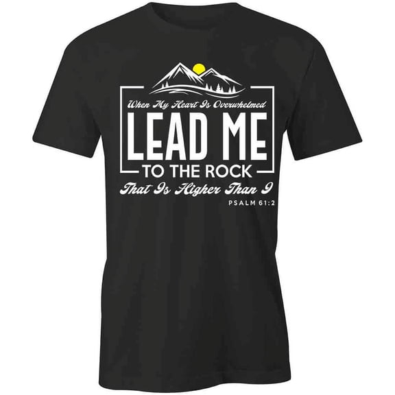 Lead Me To The Rock T-Shirt | Religious Christian Black Tee Gift
