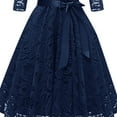 Women's Bridesmaid Dress 2024 Formal Lace Floral Party Dress 3/4 Sleeve