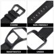 thumbnail image 2 of EeaseMX Correa de reloj de cuero con hebilla chapada en acero inoxidable, repuesto para reloj inteligente, compatible con TOMTOM Runner 3 (negro), 2 of 8
