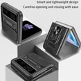 thumbnail image 4 of Phone Case for Motorola Razr 40 with Camera Cover, Heavy Duty Protective with Slide Lens Cover & 360° Finger Ring Stable Kickstand Case for Motorola Razr 40 SJ-Black, 4 of 10