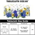 thumbnail image 3 of Blue and White Floral Tablecloth Round 60 Inch Spring Summer Yellow Sunflower Table Cloth Farmhouse Navy Blue Flower Table Cover for Kitchen Dinner Room Holiday Party Indoor Outdoor Home Decor, 3 of 7