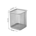 thumbnail image 3 of Pen Cup, Staron 2026 Durable Steel Mesh Pen Holder, Metal Desk Organizer Pencil Jar Storage Bucket for Office Home School Supplies, Silver, 3 of 5