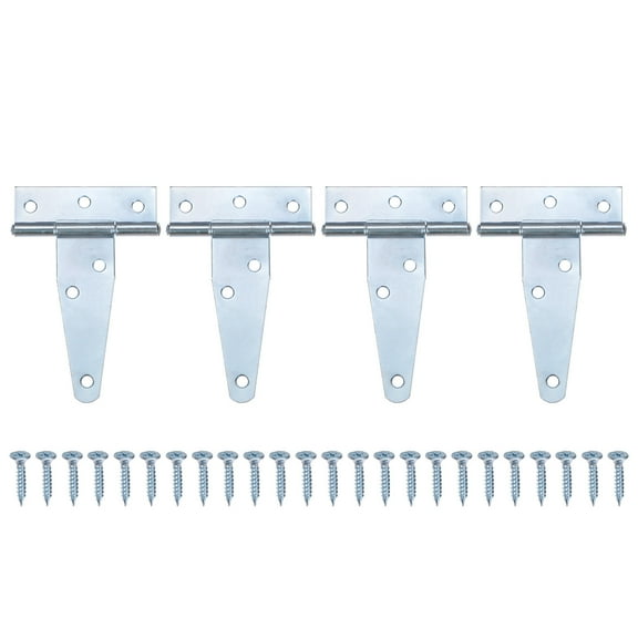 Uxcell 4-Pack Iron T-Strap Shed Door Hinges, 3 Inch Tee Hinge Wrought Hardware with Screws for Yard [White]
