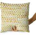 thumbnail image 4 of Polka Dot Pillow Covers Set of 2 Dark Gold Cream Throw Pillows 18x18 in Outdoor Boho Design Brush Strokes Decorative Pillowcase Square Cushion Cover Linen Pillow Case for Home Sofa Couch Bed, 4 of 6